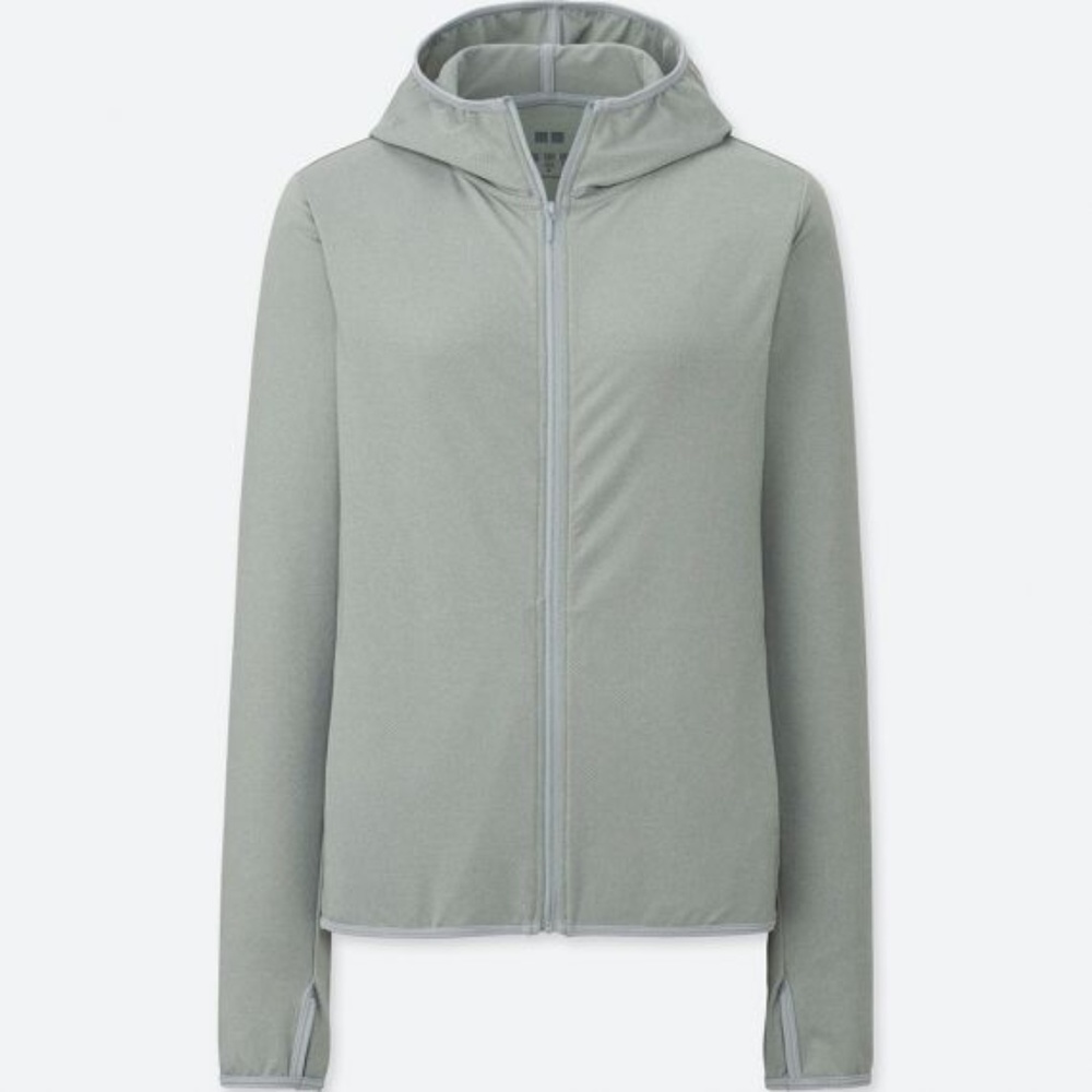 Uniqlo AIRism UV Cut Long Sleeve Mesh Hoodie Gray